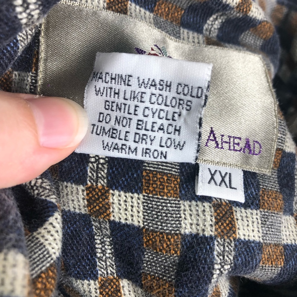 Vintage The‎ Territory Ahead XXL Button Up Shirt Plaid Heavyweight 80s 90s Retro - Picture 11 of 11